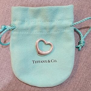 Tiffany & Co. Elsa Peretti Silver Medium Open Heart Charm.